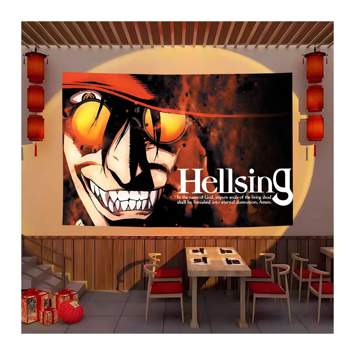 Anime Hellsing Fotografie Hintergrund Poster aus Textil in Mehrfarbig - Bild 3