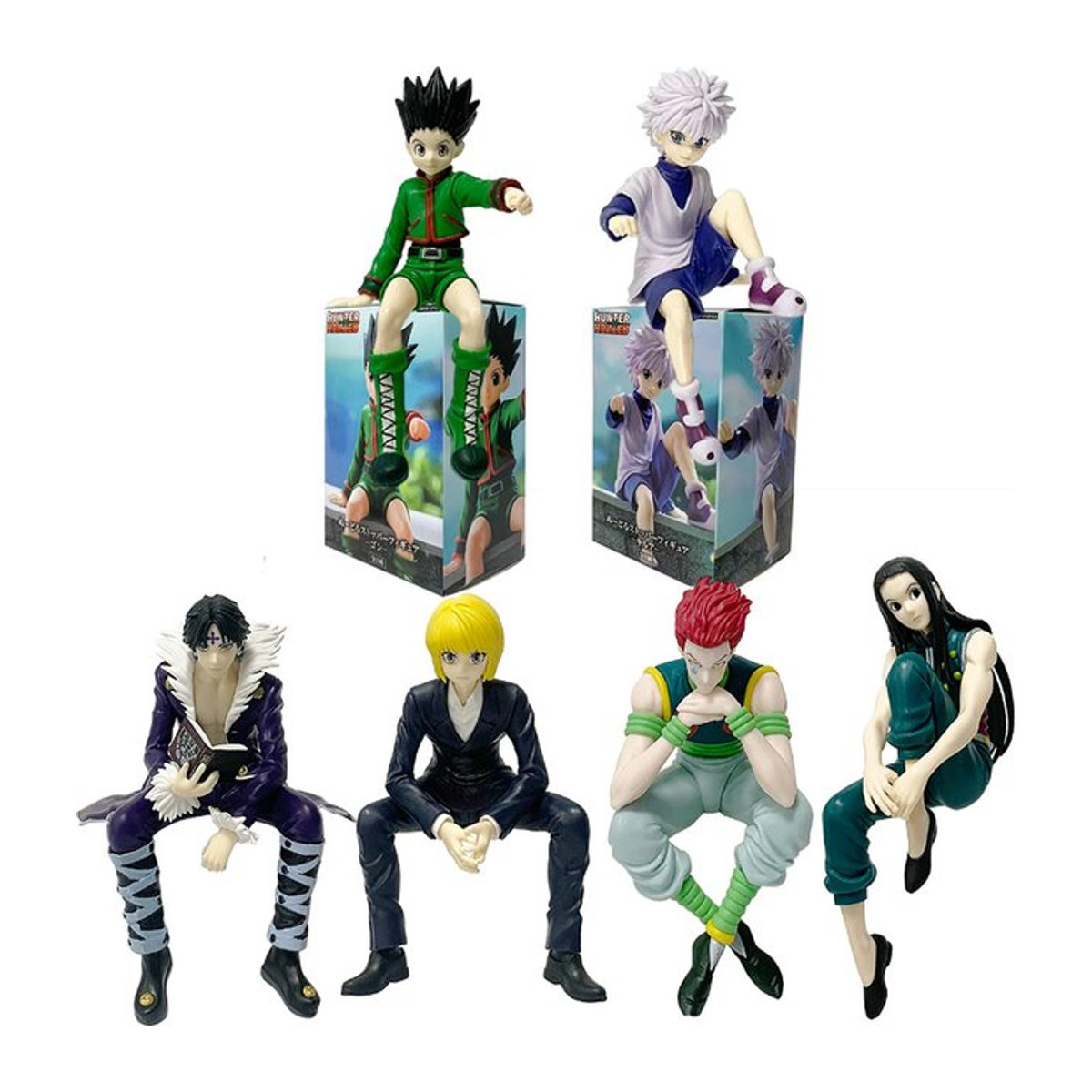 Anime Hunter x Hunter Actionfigur Kurapika Chrollo Illumi Hisoka als PVC Modell aus Kunststoff, mehrfarbig - Bild 1