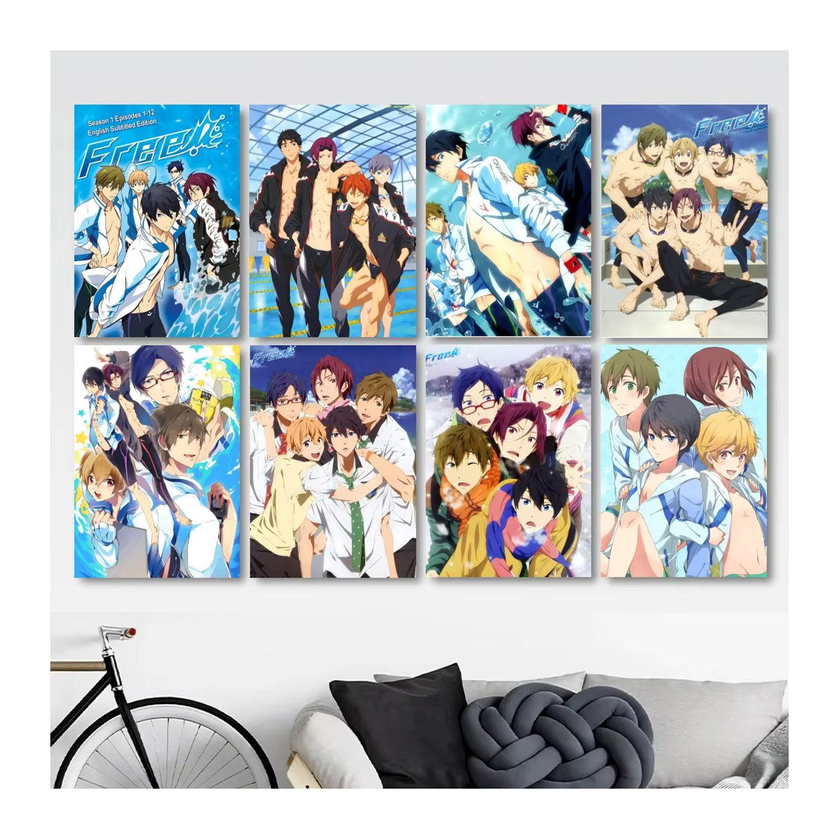 Anime Iwatobi Swim Club Wandkunst Poster Aufkleber aus Papier, mehrfarbig, rechteckig - Bild 2