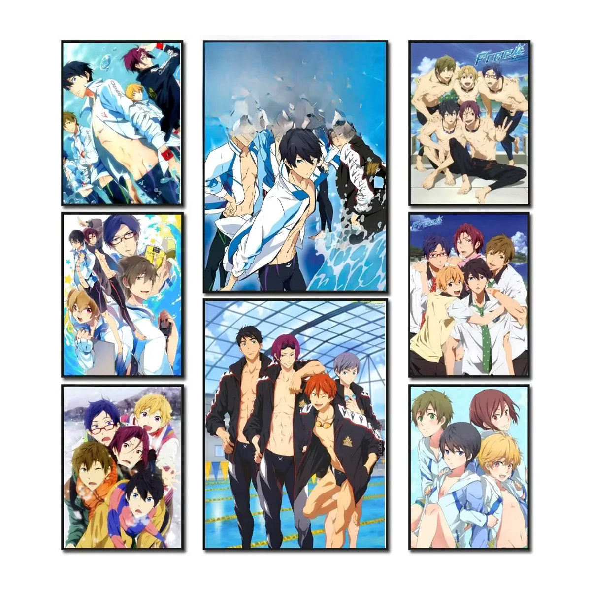 Anime Iwatobi Swim Club Wandkunst Poster Aufkleber aus Papier, mehrfarbig, rechteckig - Bild 7