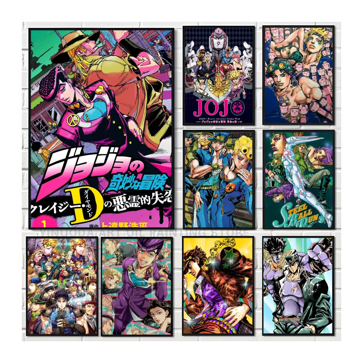 Anime Jojo Wandposter selbstklebend aus wasserfestem Papier für die Wanddekoration in Mehrfarbig - Bild 2