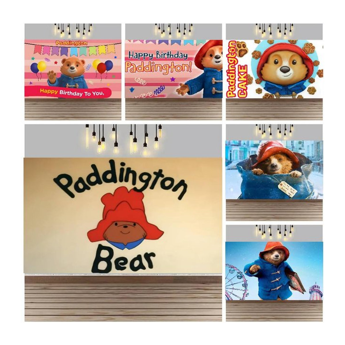 Anime Paddington Bär Fotohintergrund für Produktfotografie und Partydekoration in Mehrfarbig - Bild 1