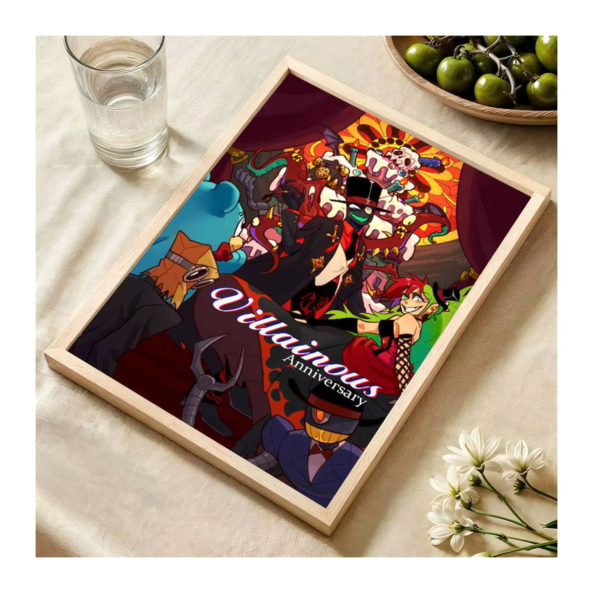 Anime Poster Bilibili Cartoon Bösewicht Wandkunst im Retro-Stil, mehrfarbig, klebrig und rahmenlos - Bild 4