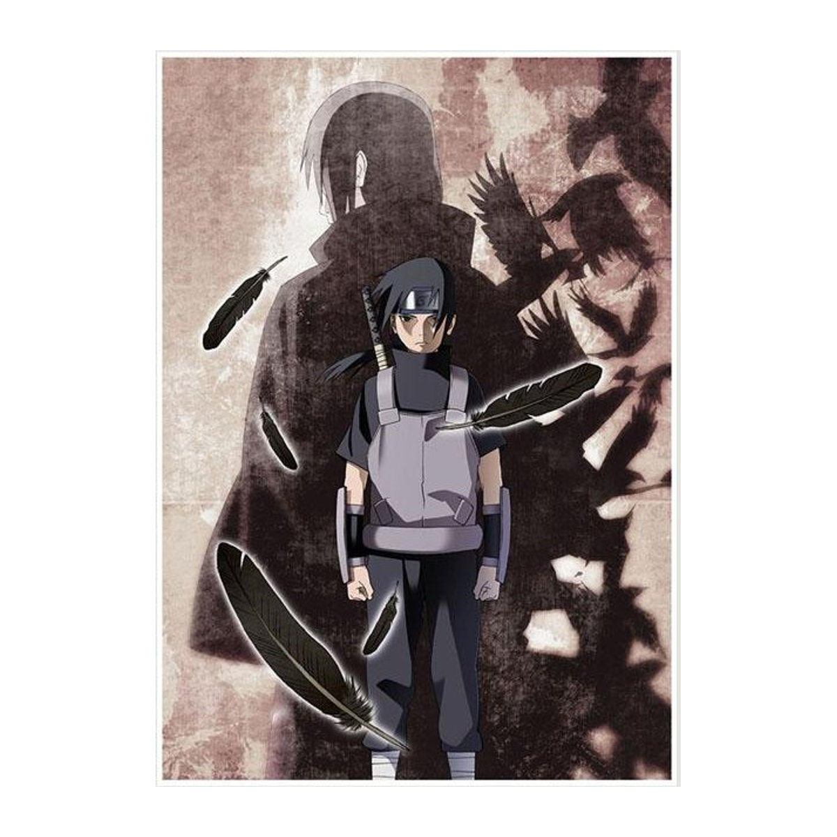 Anime Poster Boruto und Uchiha Itachi Wandkunst aus Papier in Weiß und Mehrfarbig, B: 42 cm, H: 30 cm - Bild 1