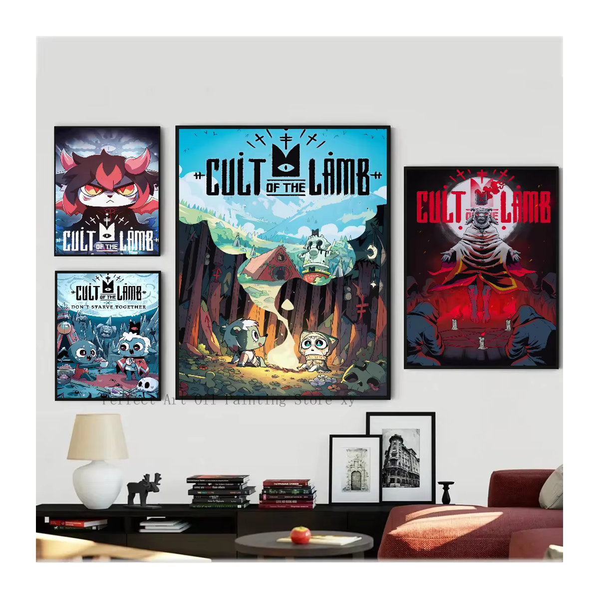 Anime Poster Kult des Lammes Videospiel Kunstmalerei auf Papier, mehrfarbig, Hochformat - Bild 2