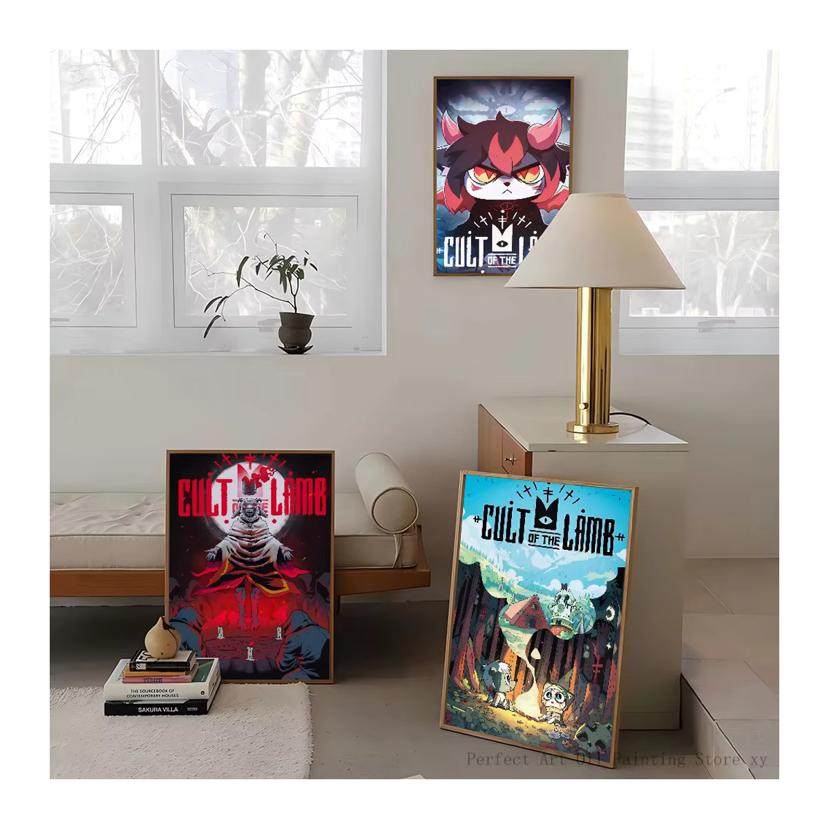 Anime Poster Kult des Lammes Videospiel Kunstmalerei auf Papier, mehrfarbig, Hochformat - Bild 3