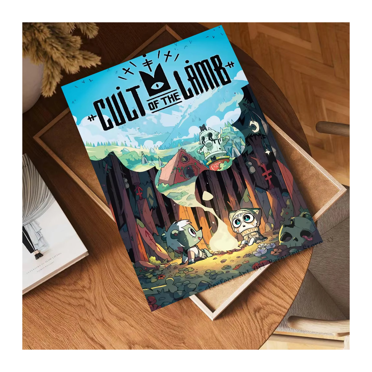 Anime Poster Kult des Lammes Videospiel Kunstmalerei auf Papier, mehrfarbig, Hochformat - Bild 6