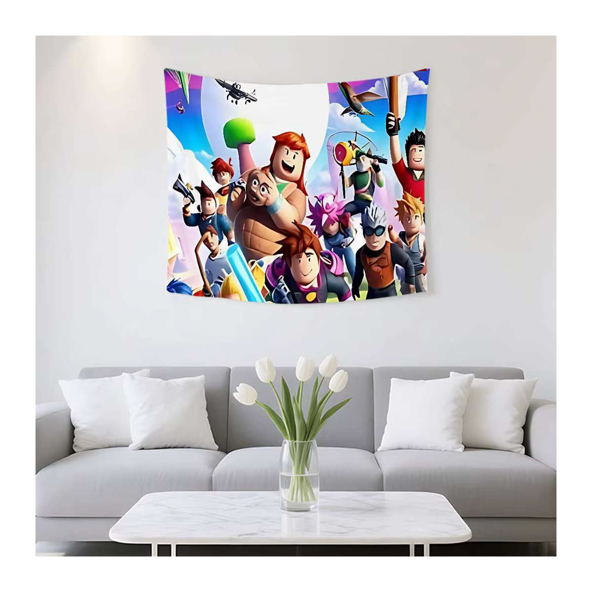 Anime-Roblox Wandteppich mit Fotodruck als rechteckiger Wandbehang, mehrfarbig, B/H: 70 x 70 cm - Bild 2