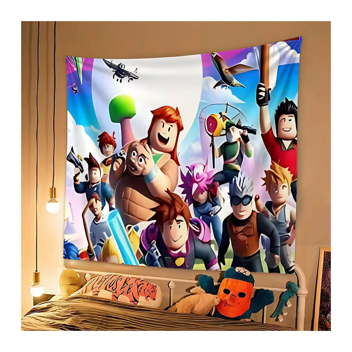 Anime-Roblox Wandteppich mit Fotodruck als rechteckiger Wandbehang, mehrfarbig, B/H: 70 x 70 cm - Bild 3