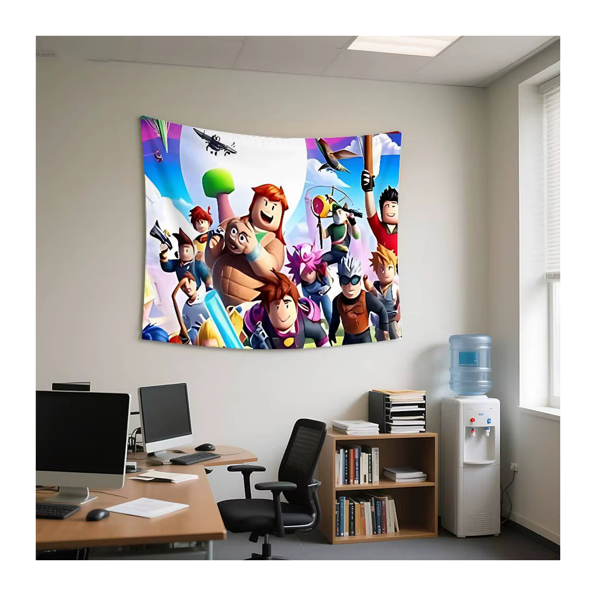 Anime-Roblox Wandteppich mit Fotodruck als rechteckiger Wandbehang, mehrfarbig, B/H: 70 x 70 cm - Bild 5