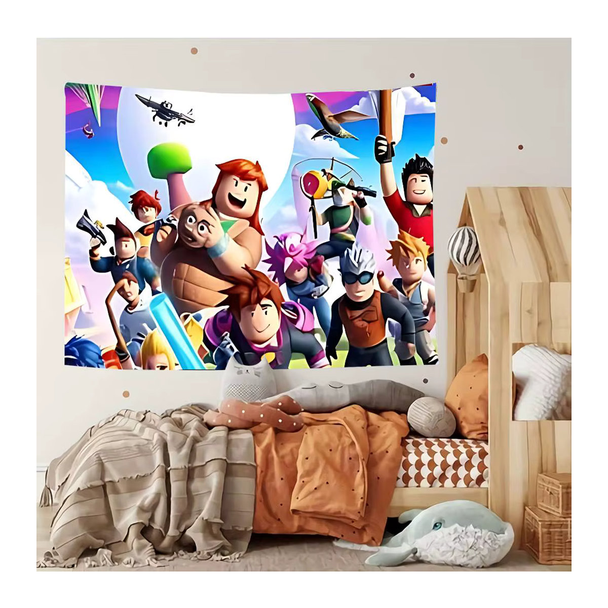 Anime-Roblox Wandteppich mit Fotodruck als rechteckiger Wandbehang, mehrfarbig, B/H: 70 x 70 cm - Bild 6