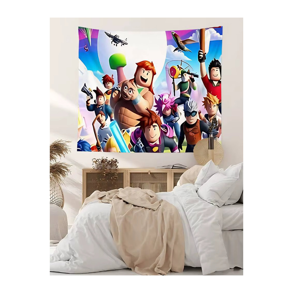 Anime-Roblox Wandteppich mit Fotodruck als rechteckiger Wandbehang, mehrfarbig, B/H: 70 x 70 cm - Bild 7