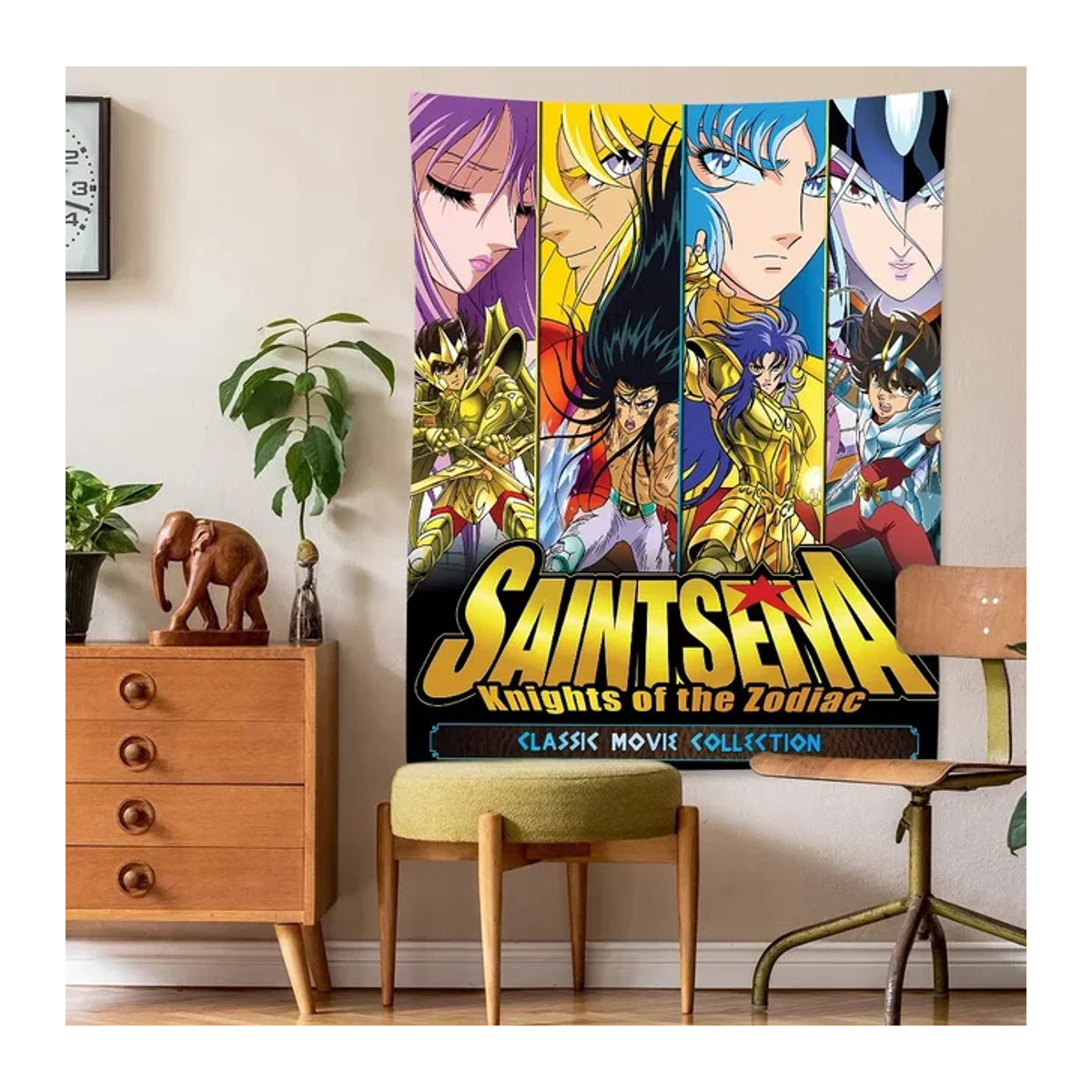 Anime Saint Seiya Party Banner Dekoration für Kinder, mehrfarbig, B: 120 cm, H: 70 cm - Bild 1