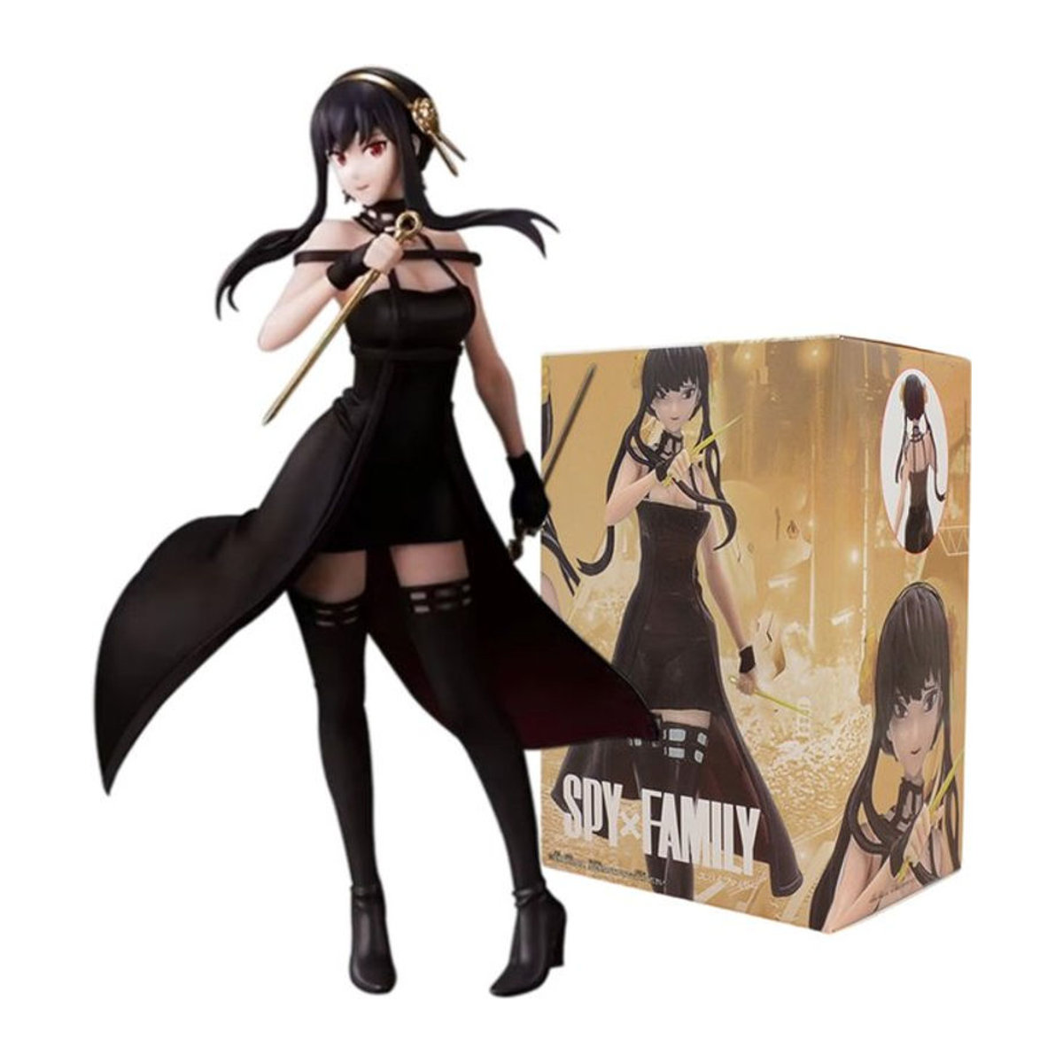 Anime SPY×FAMILY Actionfiguren Anya Forger und Yor Forger als stehende PVC-Modelle in Schwarz - Bild 1