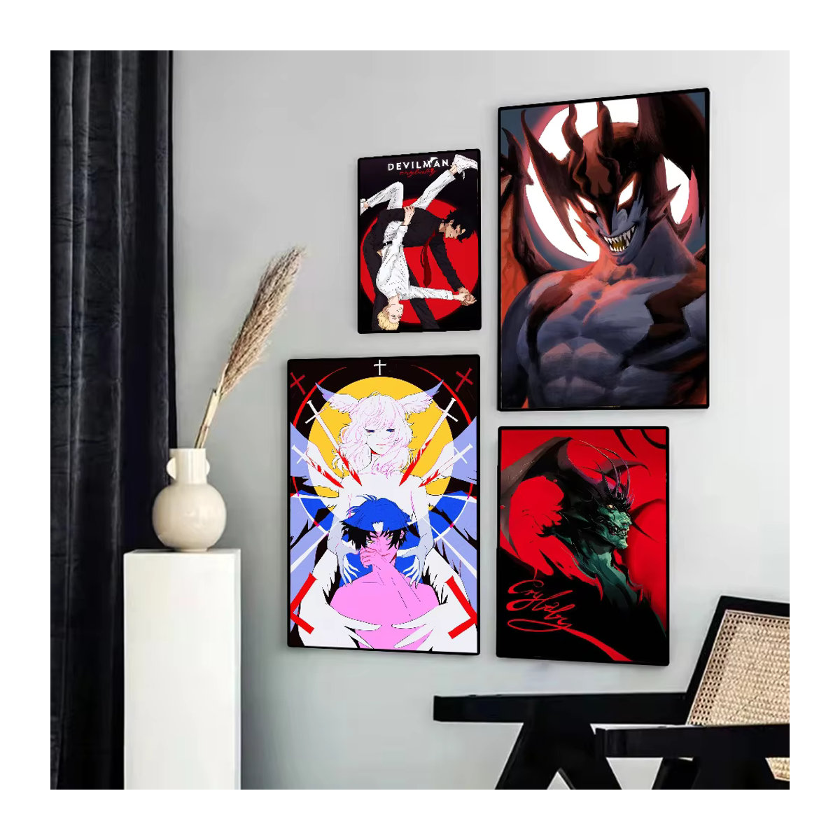 Anime Teufel Mann weinendes Baby Wandposter selbstklebend wasserfest rechteckig mehrfarbig - Bild 2
