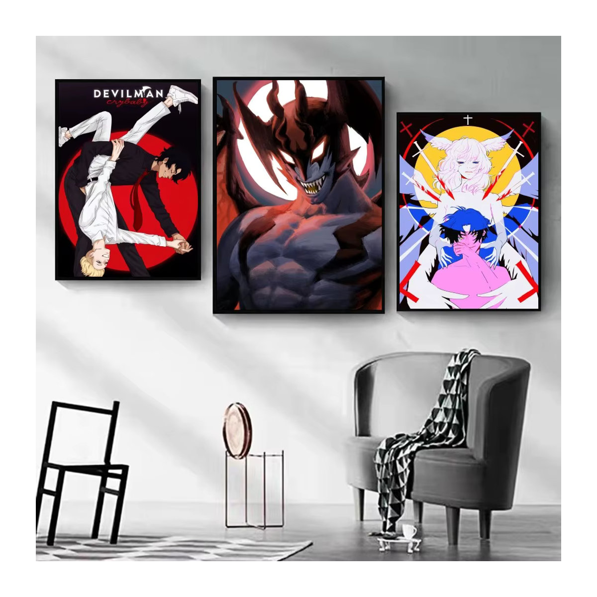 Anime Teufel Mann weinendes Baby Wandposter selbstklebend wasserfest rechteckig mehrfarbig - Bild 3