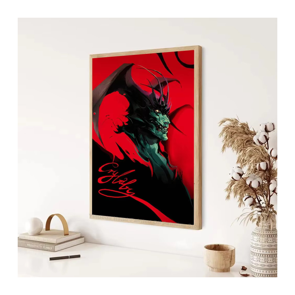 Anime Teufel Mann weinendes Baby Wandposter selbstklebend wasserfest rechteckig mehrfarbig - Bild 4