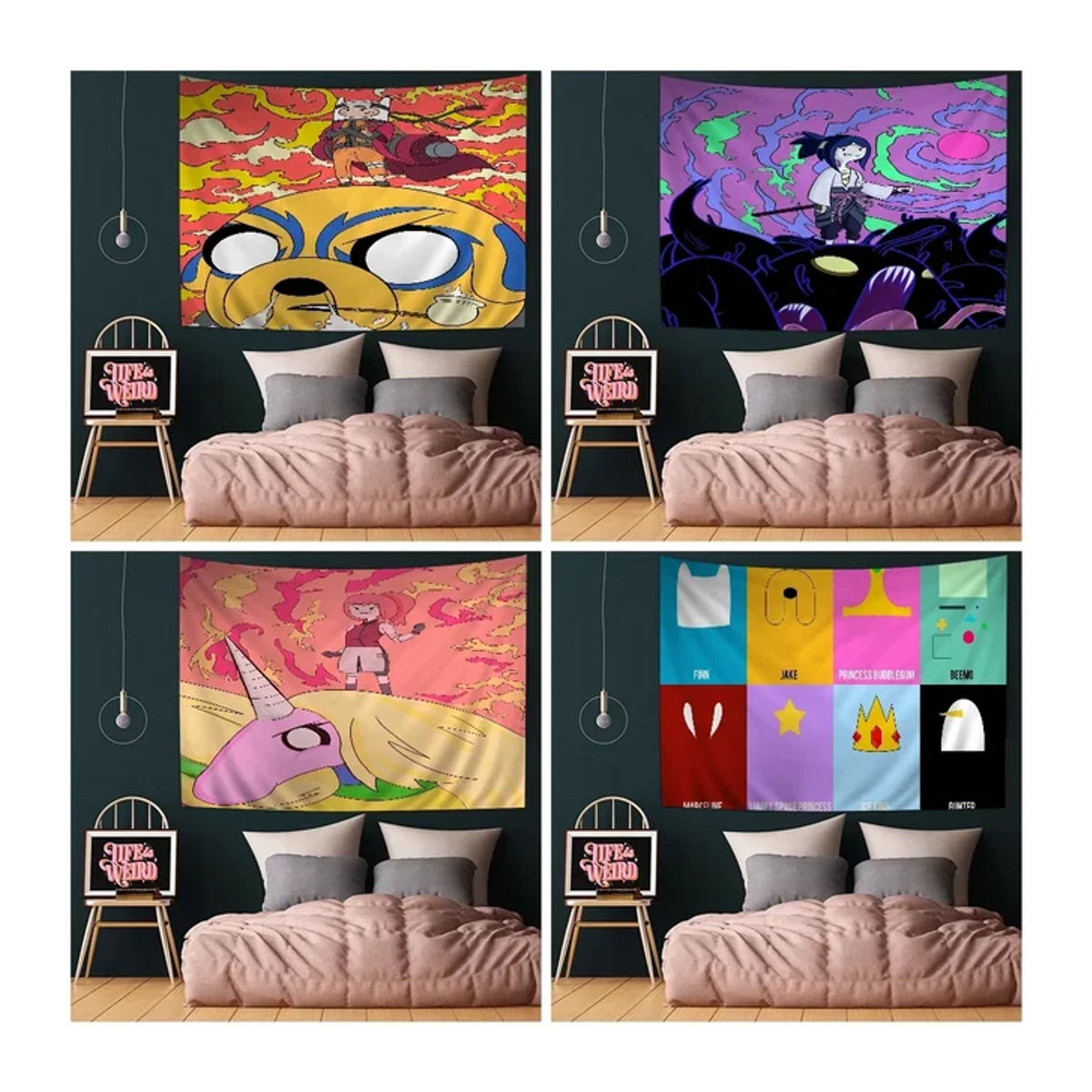 Anime Wandteppich Cartoon Abenteuer Zeit Hängende Wanddekoration Textil mehrfarbig B/T/H: 70 x 70 x 50 cm - Bild 1