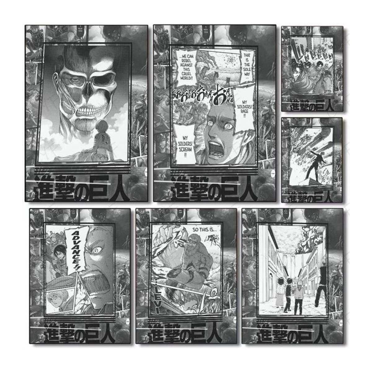 Aniome Angriff auf Titan Wandkunstdruck als klebriges Poster, mehrfarbig, rechteckig, Hochformat - Bild 1