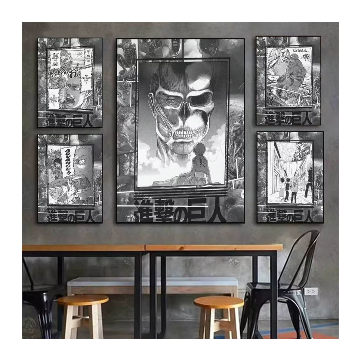 Aniome Angriff auf Titan Wandkunstdruck als klebriges Poster, mehrfarbig, rechteckig, Hochformat - Bild 3