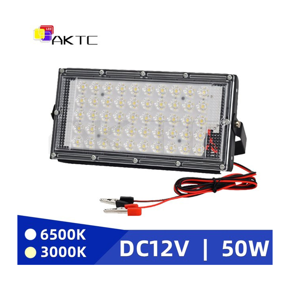 ankatec LED Outdoor Flutlicht Strahler 50W 12V DC in Schwarz aus Aluminium - Bild 1