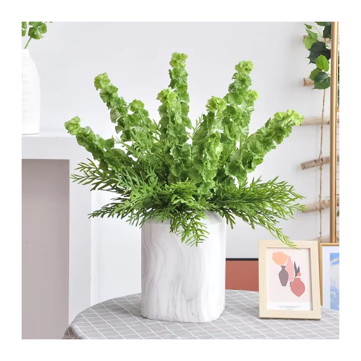 Anlincong 5er Set Künstliche Elefantenohr Pflanzen in Grün für Hochzeitsdeko und Wohnaccessoires - Bild 2