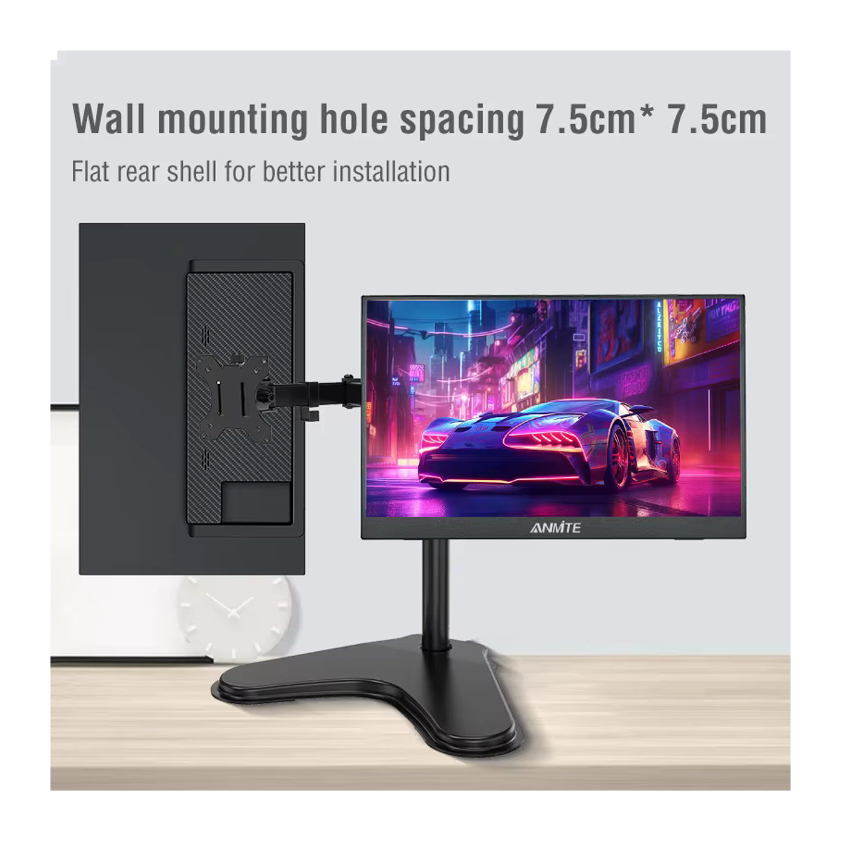 Anmite 16-Zoll Tragbarer Touch-Monitor mit 1200P HDR und 16:10 Format in Schwarz für PC, Laptop, Konsole und Smartphone - Bild 4