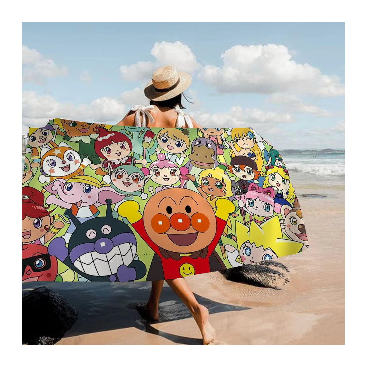 Anpanman Cartoon Strandtuch für Kinder, mehrfarbig, saugfähig - Bild 2