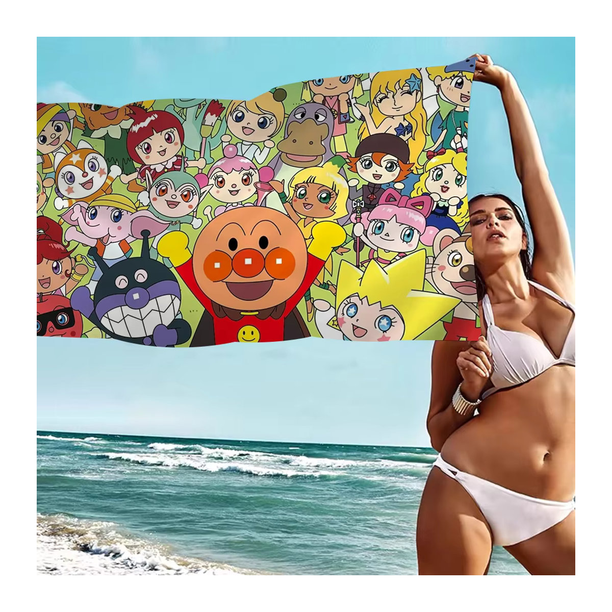 Anpanman Cartoon Strandtuch für Kinder, mehrfarbig, saugfähig - Bild 3