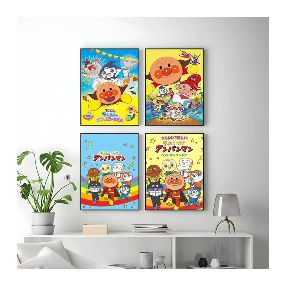 Anpanman Poster für Kinder in skandinavischem Design, mehrfarbig, rechteckiges Wandbild aus Papier, rahmenlos - Bild 2