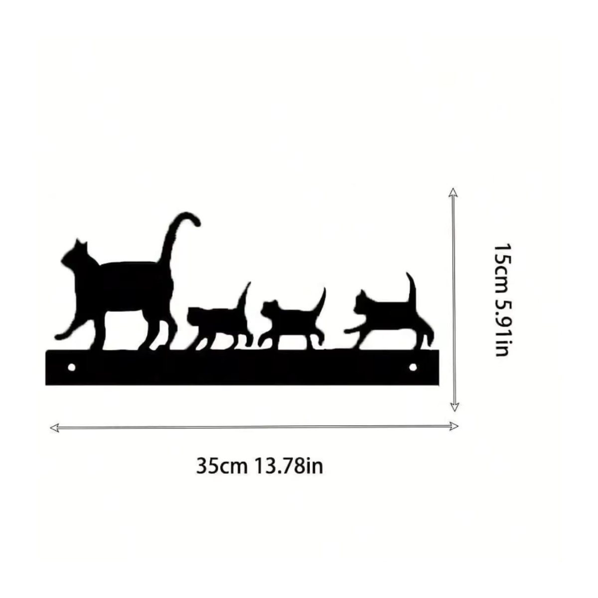 Anself Katzen-Gartenskulptur Mutterkatze und Kätzchen Statue aus Metall in Schwarz - Bild 2