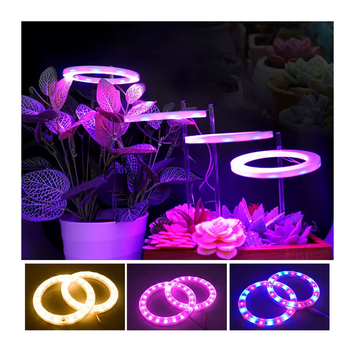 Antenso LED-Vollspektrum-Pflanzenwachstumslicht mit USB-Anschluss, höhenverstellbar und dimmbar mit Timer für Zimmerpflanzen und Kräuter - Bild 2