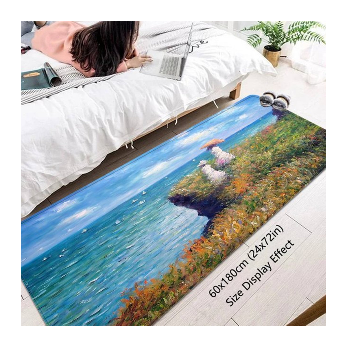 Anti-skid Fußmatte Potdemiel im Claude Monet Kunststil, mehrfarbig, rechteckig - Bild 1