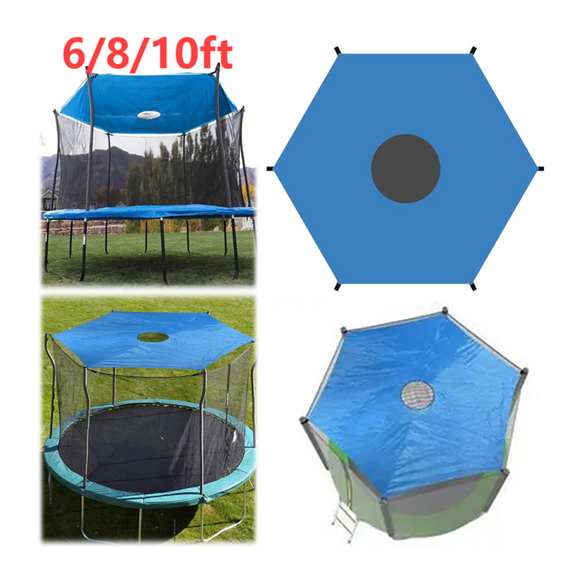 Anti-UV Trampolin-Abdeckung als Sonnenschutz und Schatten-Überdachung für den Außenbereich - Bild 1