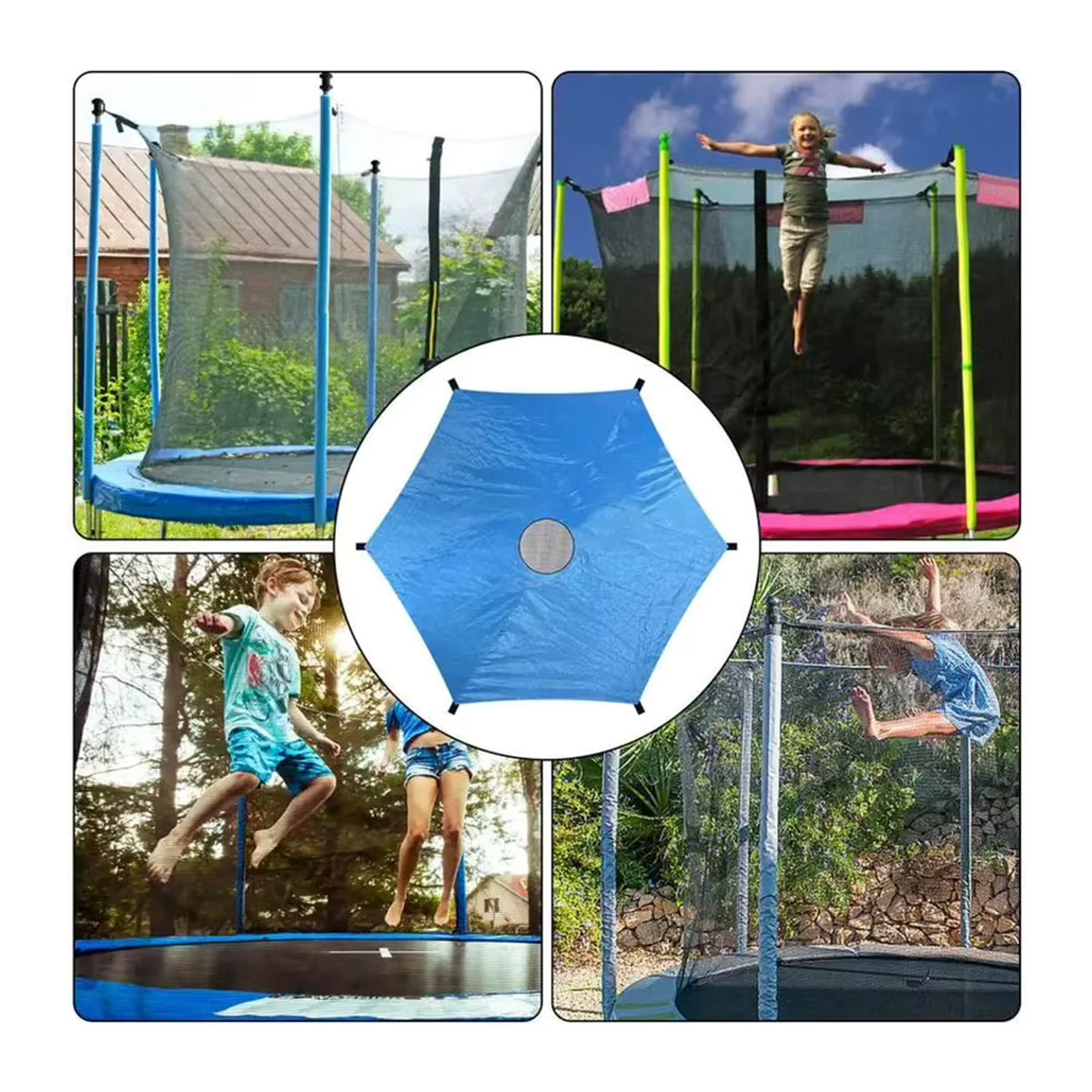 Anti-UV Trampolin-Abdeckung als Sonnenschutz und Schatten-Überdachung für den Außenbereich - Bild 4