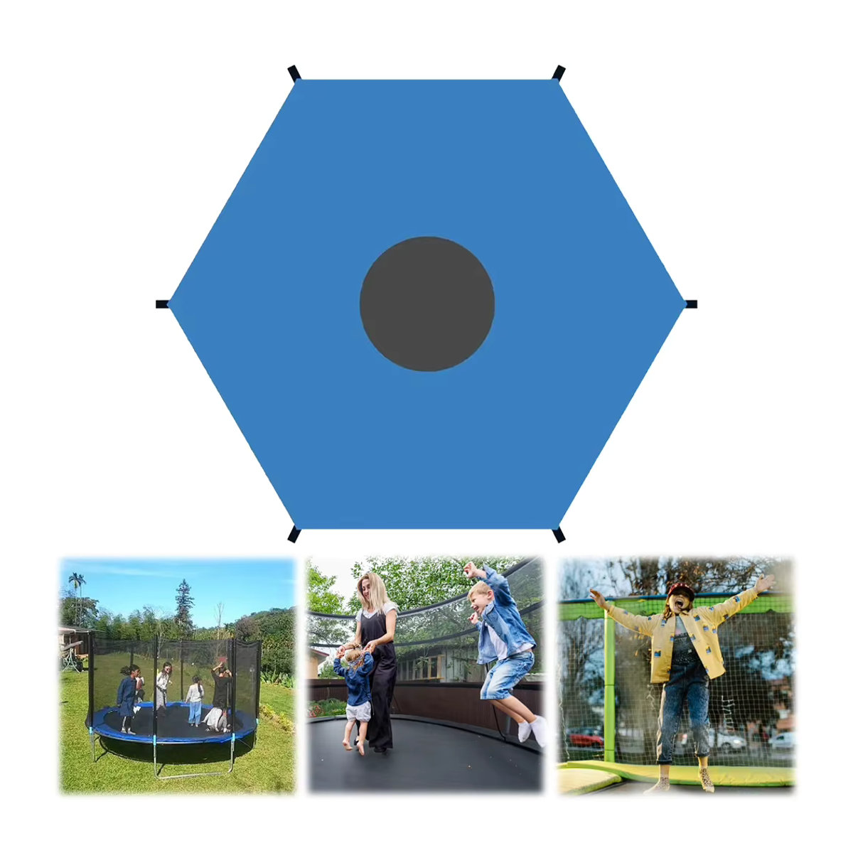 Anti-UV Trampolin-Abdeckung als Sonnenschutz und Schatten-Überdachung für den Außenbereich - Bild 6