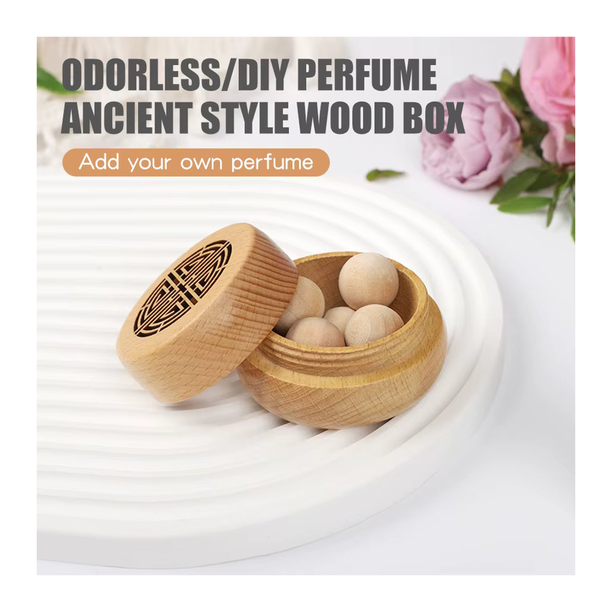 Antike DIY Duft-Holzkiste als passiver Aroma Diffusor in Braun für Wohnzimmer, Schlafzimmer und Auto - Bild 4