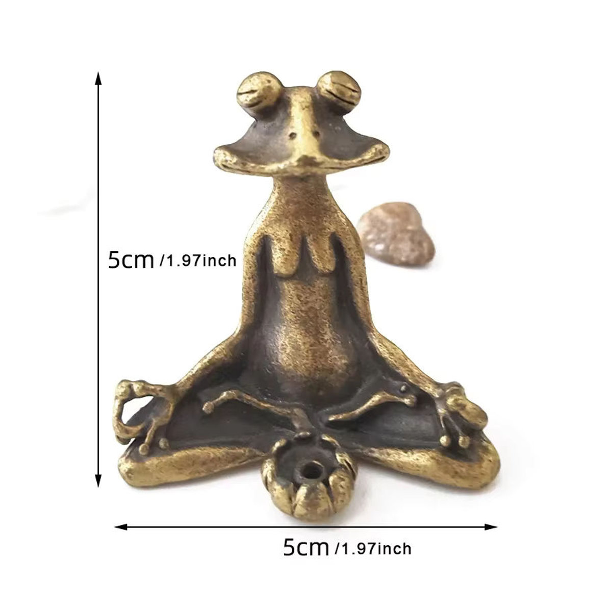 Antike Frosch Skulptur aus Kupfer und Messing in Gold als Weihrauchbrenner und Zen Dekoration für dein Zuhause - Bild 4