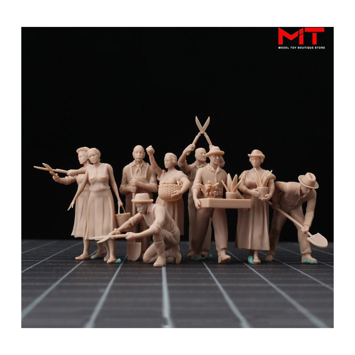 ANTSIR Miniatur-Arbeitsfiguren Gärtner in Beige für Diorama und Modellbau 1/64 1/43 - Bild 1