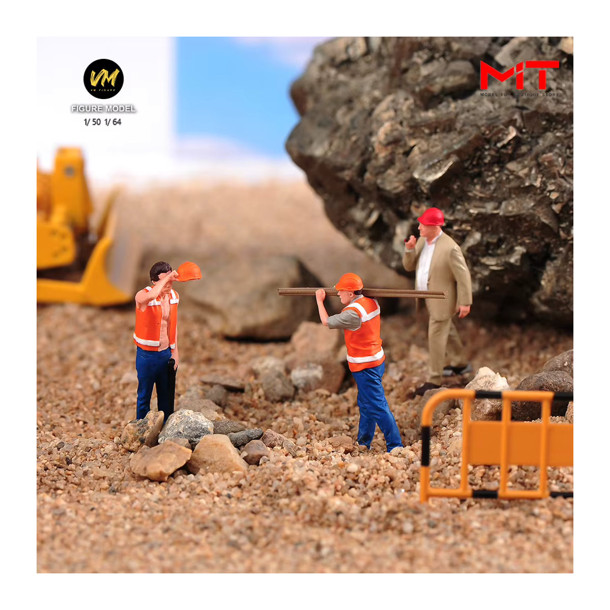 ANTSIR Miniaturfiguren Arbeiter als 3D Modell-Zubehör für Baustellen-Szenen im Maßstab 1/64 und 1/50, mehrfarbig - Bild 2