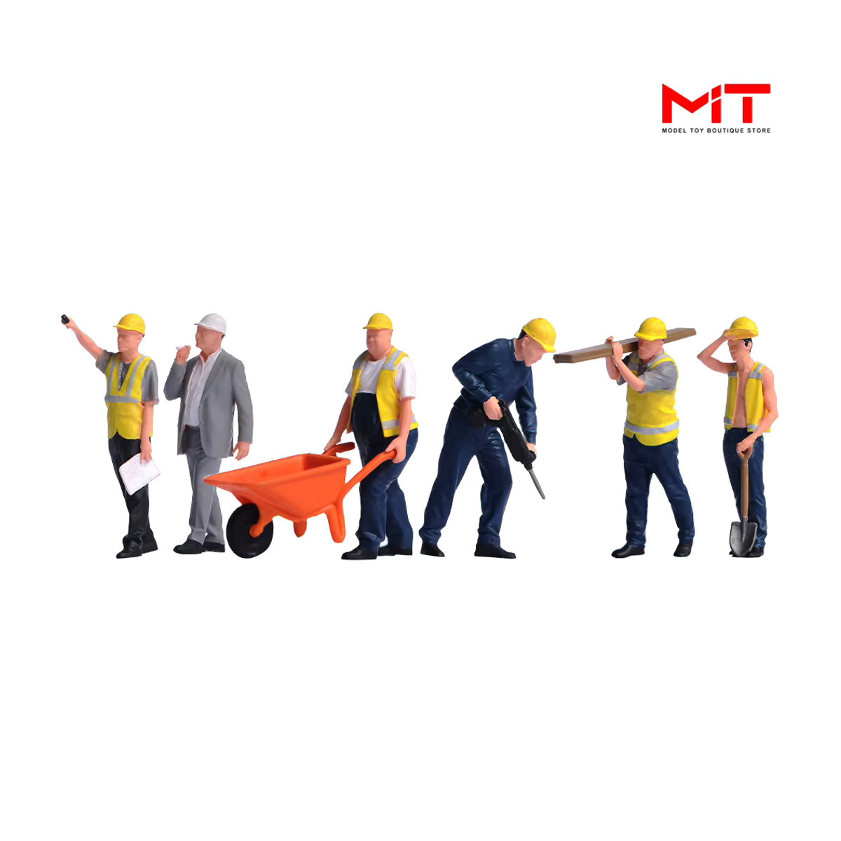 ANTSIR Miniaturfiguren Arbeiter als 3D Modell-Zubehör für Baustellen-Szenen im Maßstab 1/64 und 1/50, mehrfarbig - Bild 4