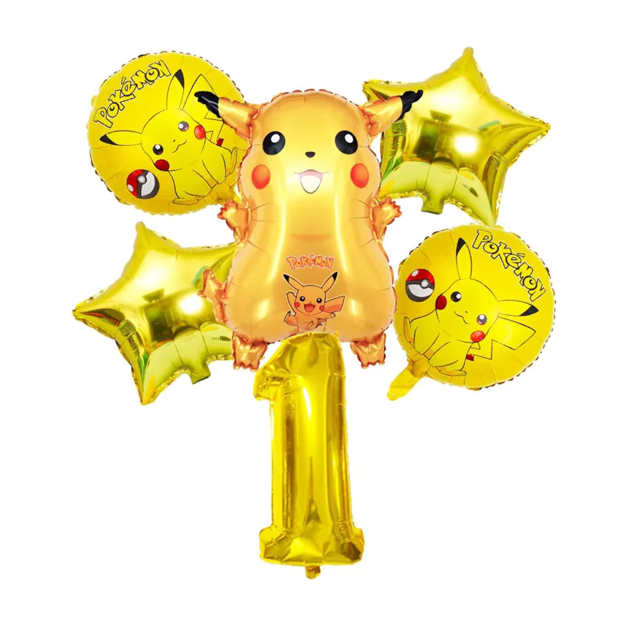 Aoger Pokemon Geburtstag Folienballons Set mit Zahlen und Figuren Pikachu Squirtle Charmander, mehrfarbig - Bild 2