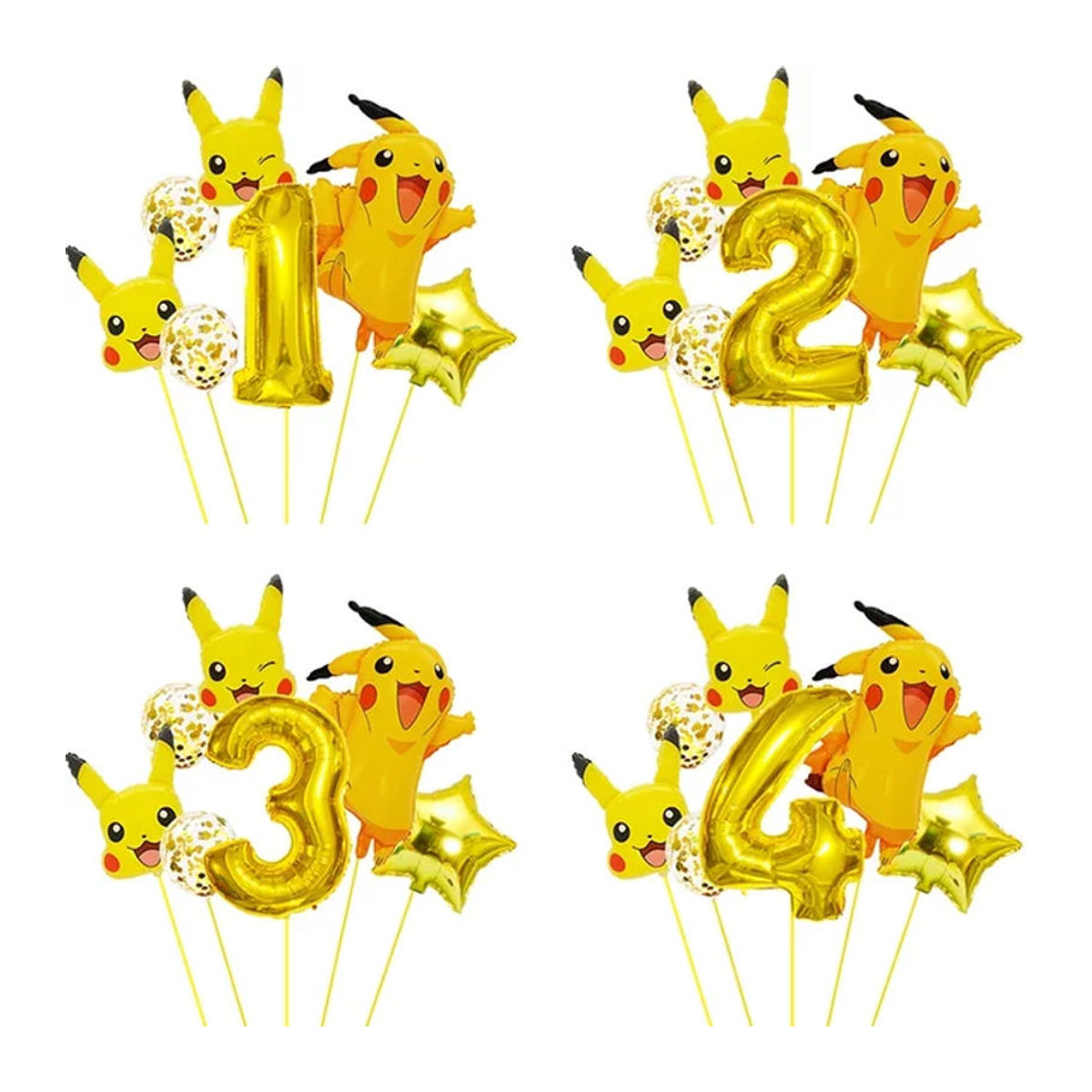 Aoger Pokemon Luftballons Set in Gelb für Geburtstag und Baby Shower Dekoration - Bild 1