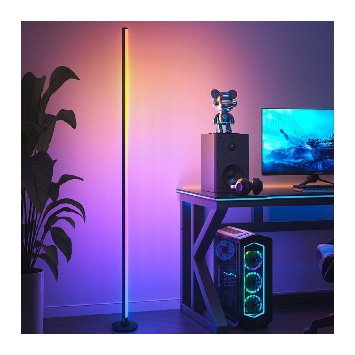 Aogled RGBICB LED-Stehlampe in Bunt, moderne Ambientebeleuchtung mit App- und Fernbedienung-Steuerung für Zuhause und Büro - Bild 1