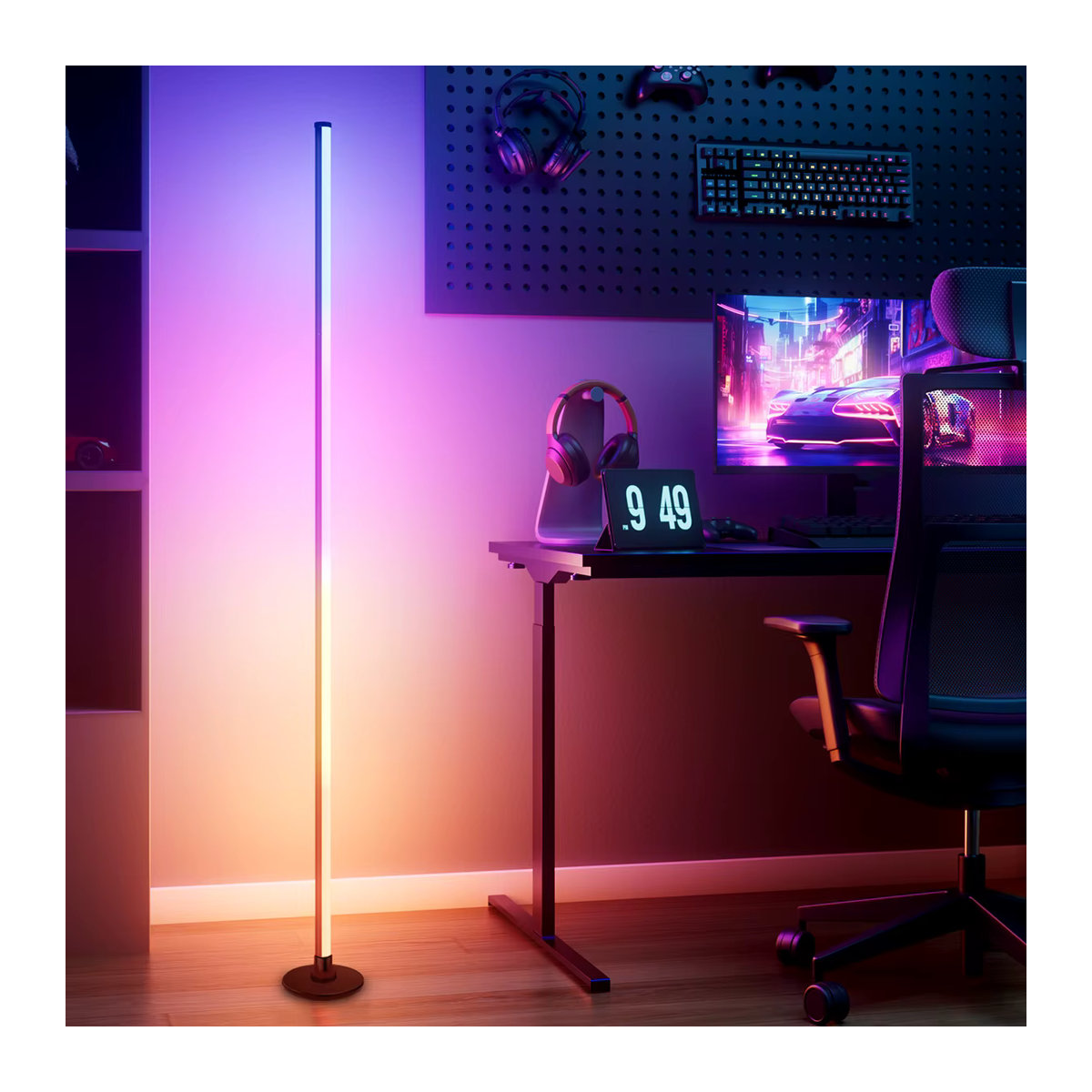 Aogled RGBICB LED-Stehlampe in Bunt, moderne Ambientebeleuchtung mit App- und Fernbedienung-Steuerung für Zuhause und Büro - Bild 3
