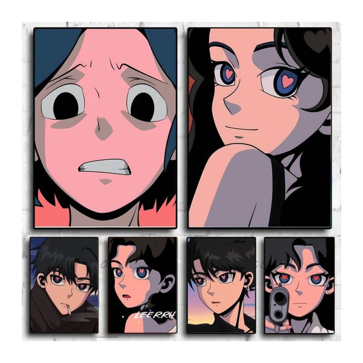 AOKIZY Wanddekorations Poster im Anime-Stil, wasserfester selbstklebender Papieraufkleber für dein Zimmer, mehrfarbig und rechteckig - Bild 1