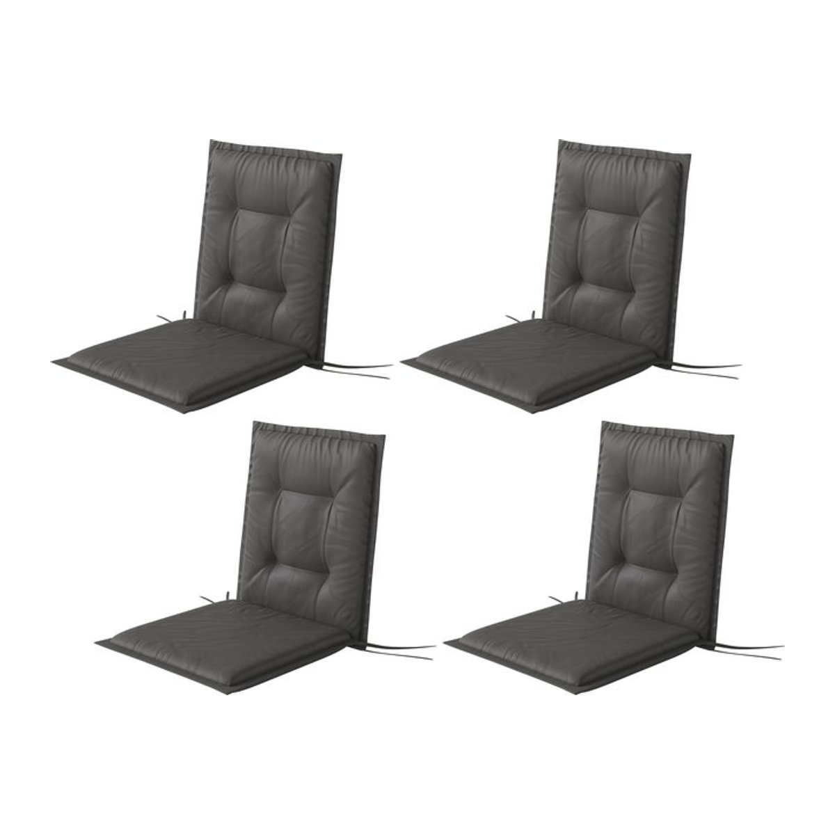 Aosom 4er Set Sitzkissen aus Polyester in Anthrazit, rechteckige Sitzauflage für Gartenmöbel und Stühle, B/T/H: 108 x 50 x 5 cm - Bild 1