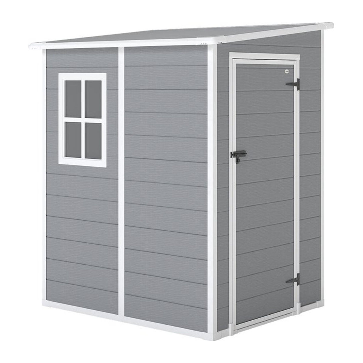 Aosom Outsunny Gartenhaus aus Aluminium und Metall mit Pultdach und abschließbarer Tür in Grau, B/T/H: 149 x 122 x 192 cm - Bild 1