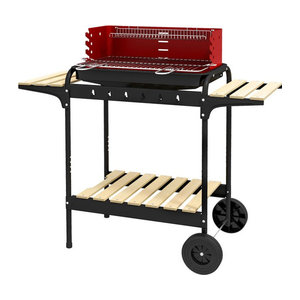 Aosom Outsunny Holzkohlegrill aus Metall mit Rädern und Holzablage, B/T/H: 103 x 47 x 95 cm