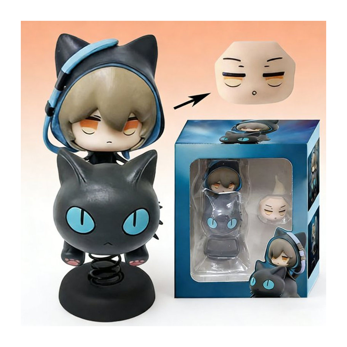 APEX-TOYS Arknights Happy Shake Phantom Q-Version Wobbler Anime-Figur aus PVC, mehrfarbig, Höhe: 10 cm - Bild 1